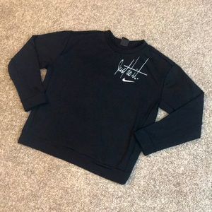 XS Womens Nike Lined Long Sleeve Tee Just Do It Shirt With Pockets Black Gray